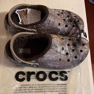 CROCS Brown Camo Slip-On Shoes